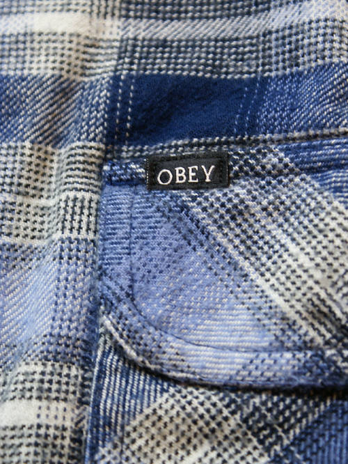 Obey チェックシャツ Southpass Woven L S Shirt Blue Iris Frog S Tail